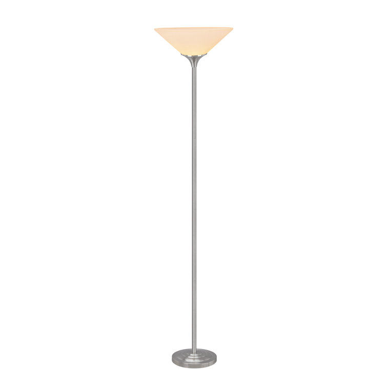Lark Manor Analynn 71 Satin Nickel Torchiere Floor Lamp